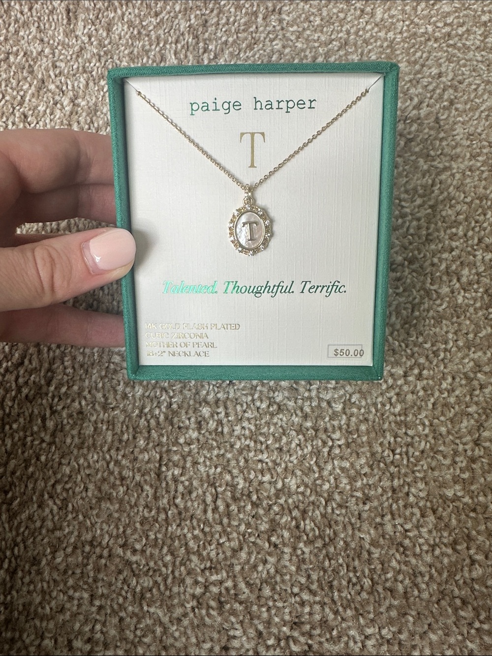 Gold-Plated 'T' Initial Pendant Necklace - Gold